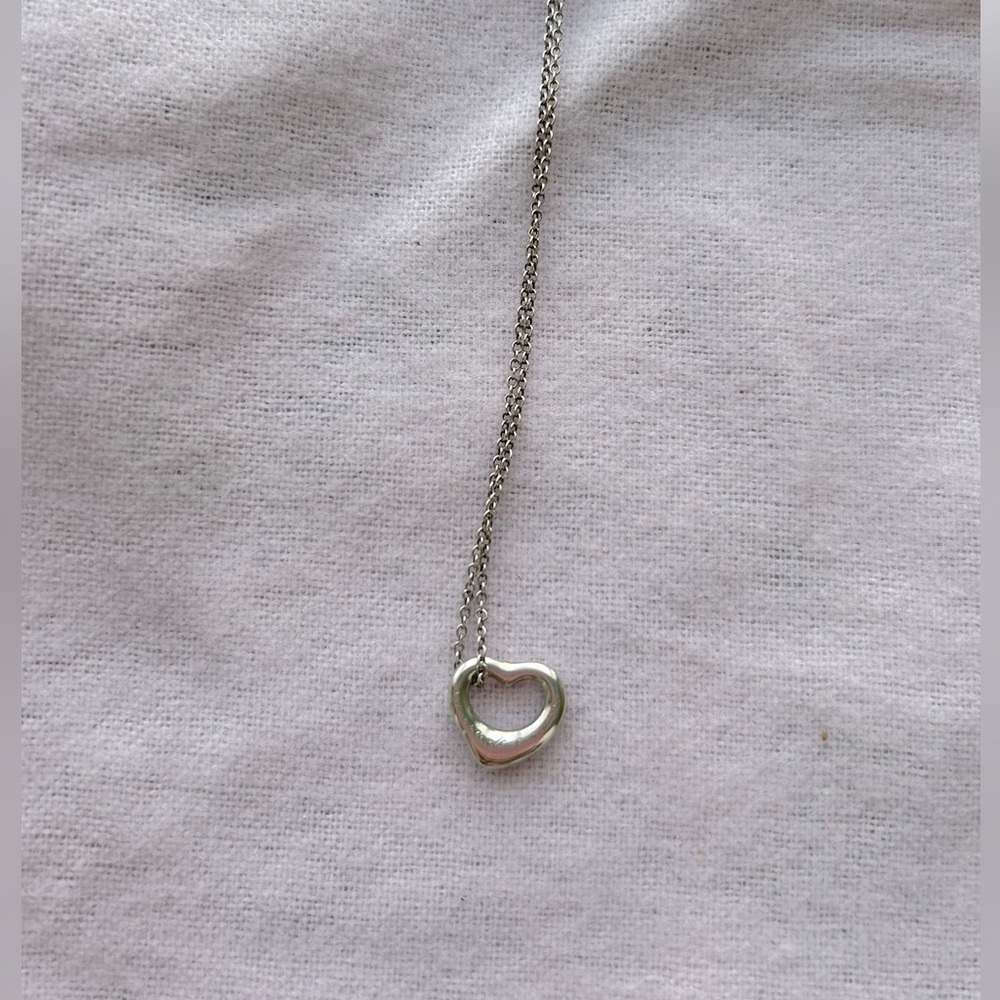 Tiffany Elsa Peretti Open Heart Pendant in Sterling Silver